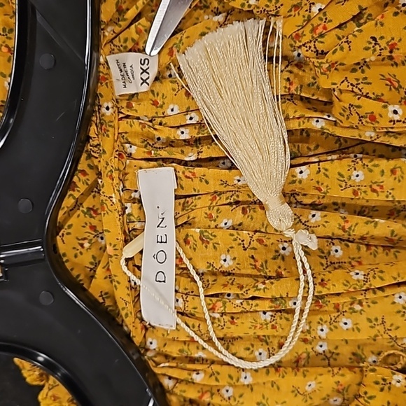 💕DOEN💕 Rory Dress ~ Peter Pan Collar Sunsoaked Foothills Floral Print XXS NWOT - Picture 15 of 16